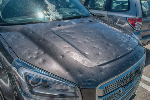 hail damage to a car